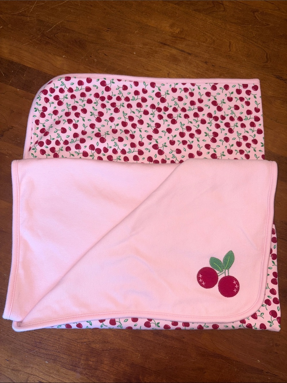 Gymboree Pink Cherry Print Baby Blanket